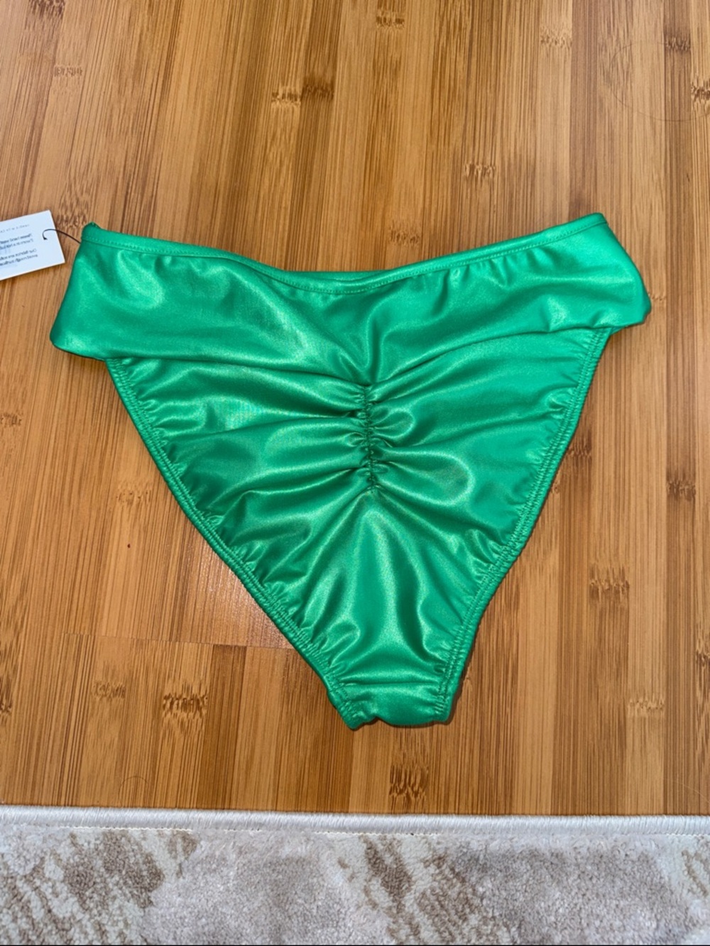 Montce Shiny Emerald Fold-Over High-Cut Bikini Bottom